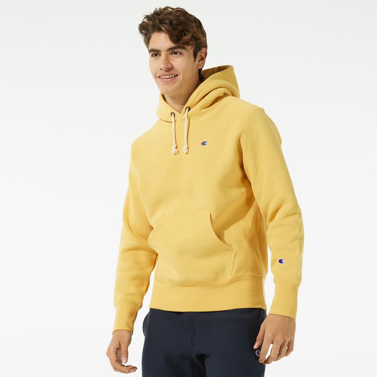 Champion Erkek Kapüşonlu Sarı Sweatshirt