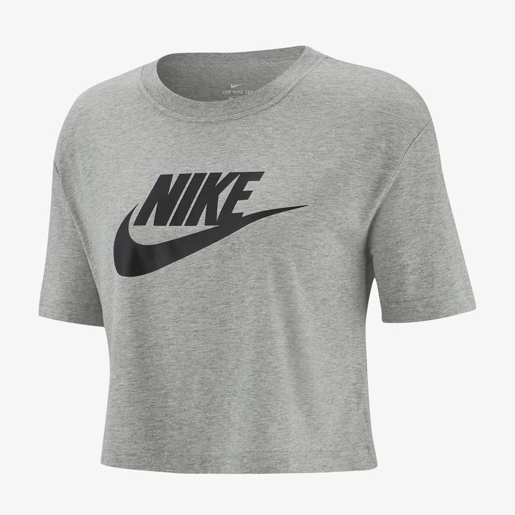 Nike Sportswear Essential Crop Kadın Gri T-Shirt