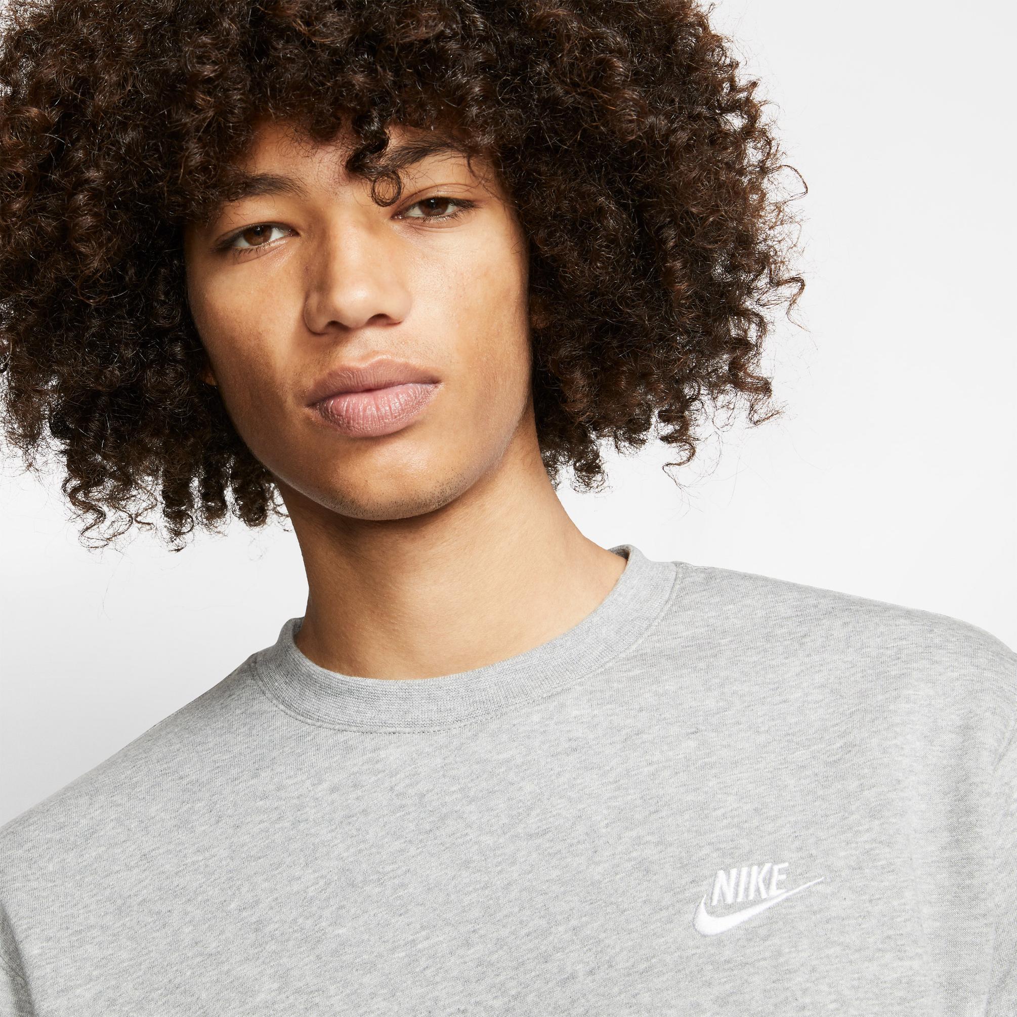  Nike Sportswear Club Fleece Sweatshirt Erkek Gri Sweatshirt