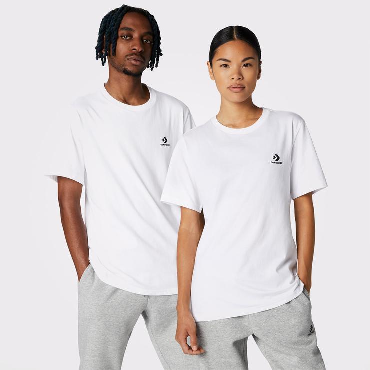 Converse Go-To Embroidered Star Chevron Unisex Beyaz T-Shirt