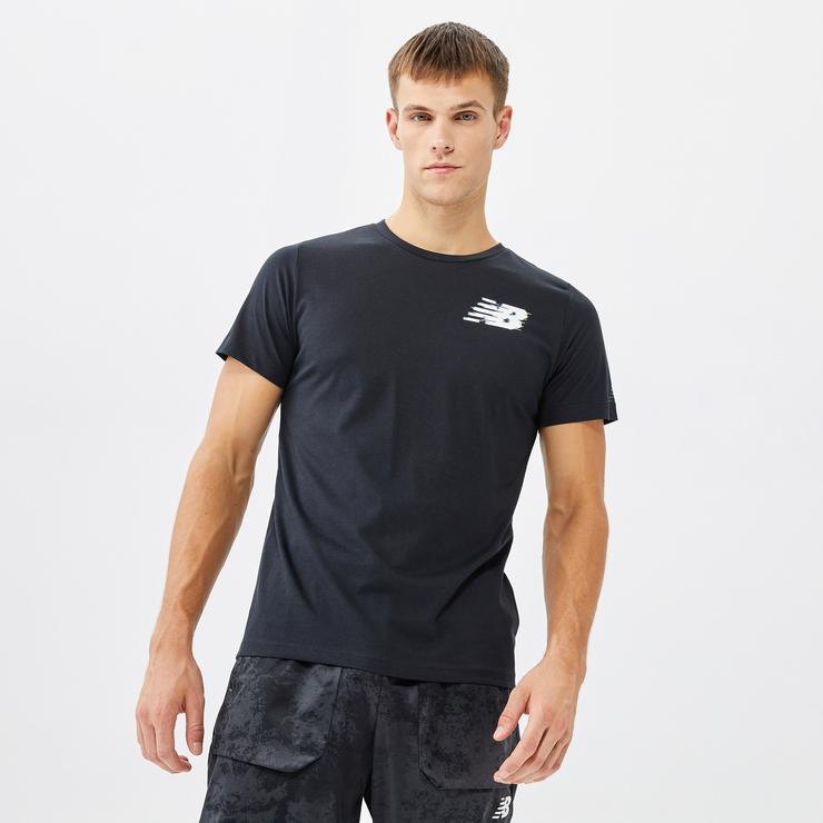 New Balance Solid Erkek Lacivert T-Shirt