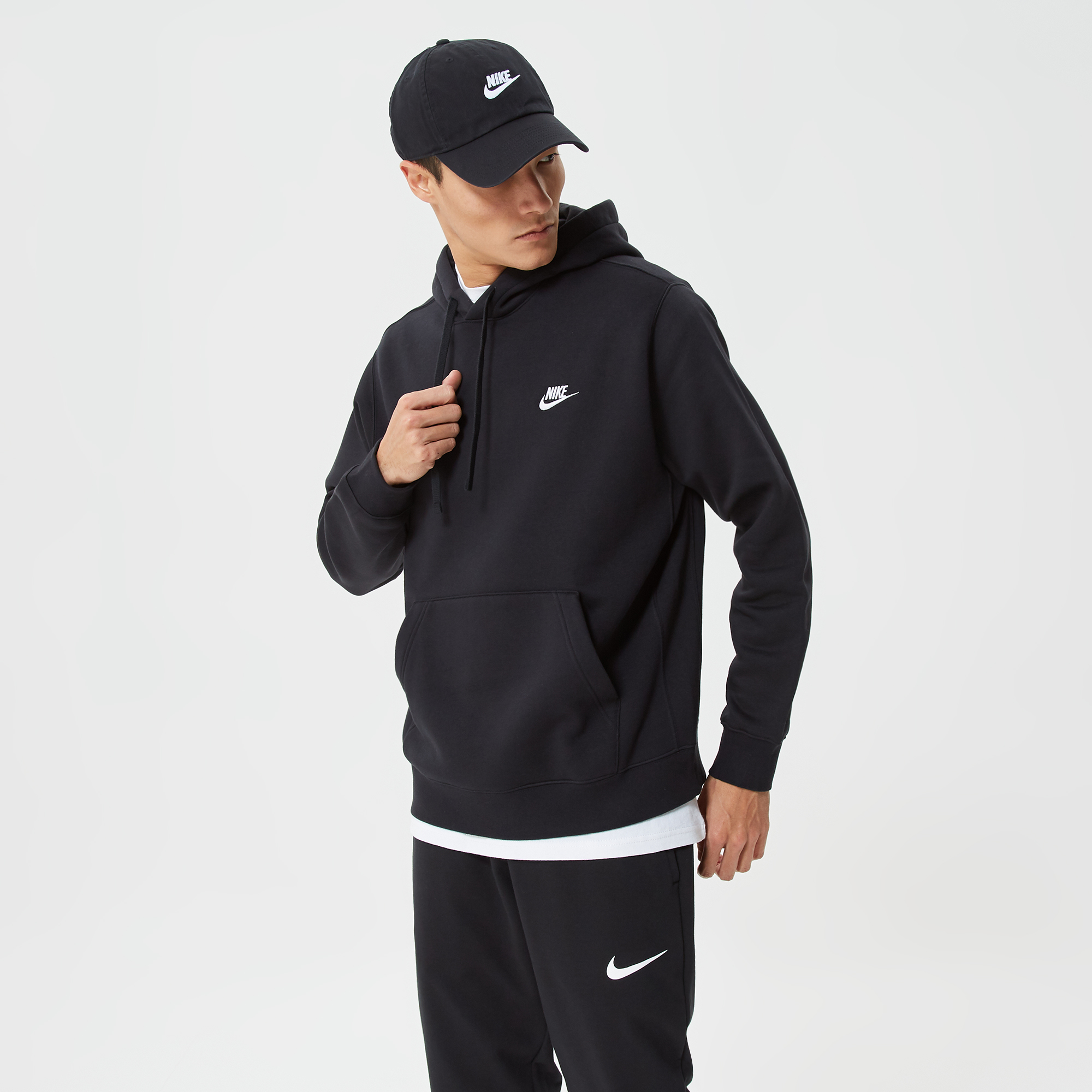 Nike Sportswear Club Fleece Kapüşonlu Erkek Siyah Sweatshirt