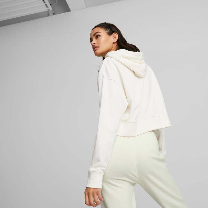  Puma Classics Cropped Hoodie Kadın Beyaz Sweatshirt